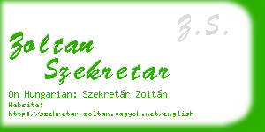 zoltan szekretar business card