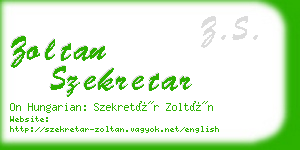 zoltan szekretar business card